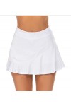 白色女子运动高尔夫短裙轻质半裙带口袋，适合跑步网球锻炼
